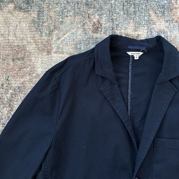 Bridge & Burn Monroe Jacket Blazer Mens XL Navy Blue Large Patch Pockets $158 - Picture 8 of 11